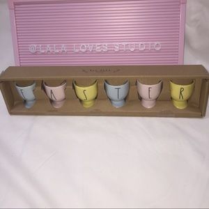 Rae Dunn EASTER ceramic 6 multi color egg holders/ decoration